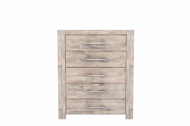 (FINAL SALE) ARYA 5-Drawer Chest (Solid Acacia Wood)