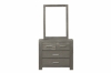 Picture of (FINAL SALE) PHILIPPE Acacia 4-Drawer Dresser with Mirror (Grey)