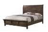 Picture of HEMSWORTH Solid Timber & Veneer Bed Frame in Queen/King Size (Dark Grey)