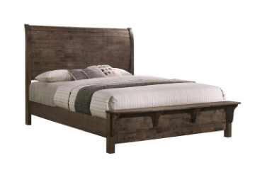 Picture of HEMSWORTH Solid Timber Bed Frame in Queen/King Size (Dark Grey)