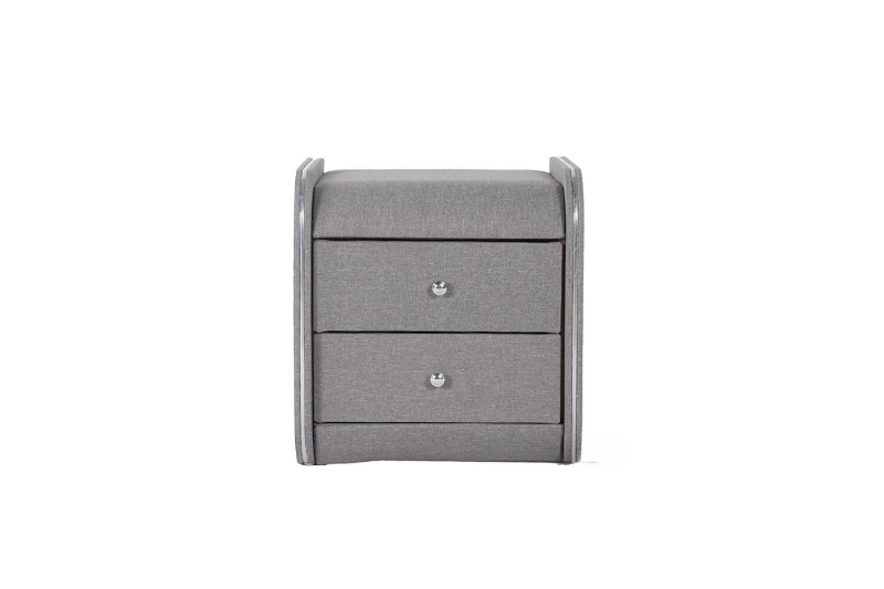 Picture of SHADOW Fabric 2-Drawer Nightstand (Grey)
