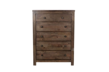 Picture of HEMSWORTH Solid Timber 5-Drawer Chest (Dark Grey)
