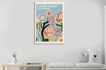 Picture of FLOWER MARKET STOCKHOLM Canvas Print Wall Art 80x60 Frameless