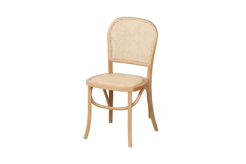 Picture of SYDNEE Solid Beech Wood Rattan Back and Seat Dining Chair (Natural)