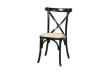 Picture of ALBION Solid Beech Wood Cross Back Dining Chair with Rattan Seat (Black)