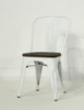 Picture of TOLIX Replica Dining Chair with Light Wood Seat- Matte White