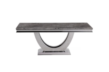 Picture of NUCCIO 71" Marble Top Stainless Steel Dining Table (Dark Gray)