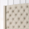 Picture of TAGULAS Button-Tufted Wingback Headboard ONLY in Eastern King Size (Beige)