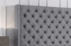 Picture of TAGULAS Button-Tufted Wingback Headboard ONLY in Eastern King Size (Light Grey)