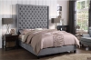 Picture of TAGULAS Button-Tufted Wingback Headboard ONLY in Eastern King Size (Light Grey)