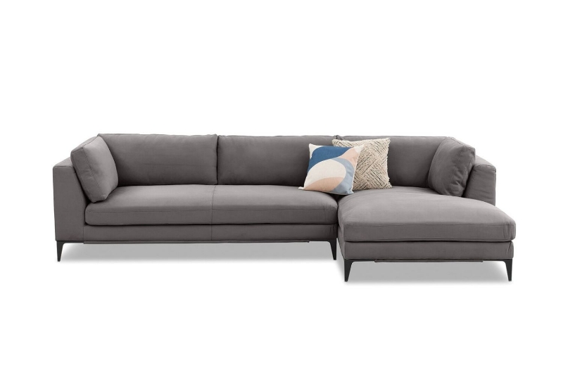 Picture of AMELIE Fabric Sectional Sofa (Dark Grey) - Chaise Facing Right without Ottoman