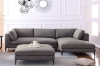 Picture of AMELIE Fabric Sectional Sofa (Dark Grey) - Chaise Facing Right with Ottoman