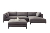 Picture of AMELIE Fabric Sectional Sofa (Dark Grey) - Chaise Facing Right with Ottoman