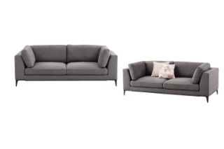 Picture of AMELIE Fabric Sofa Range (Dark Grey) - Loveseat+Sofa Set
