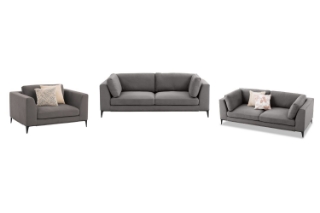 Picture of AMELIE Fabric Sofa Range (Dark Grey) - Armchair+Loveseat+Sofa Set