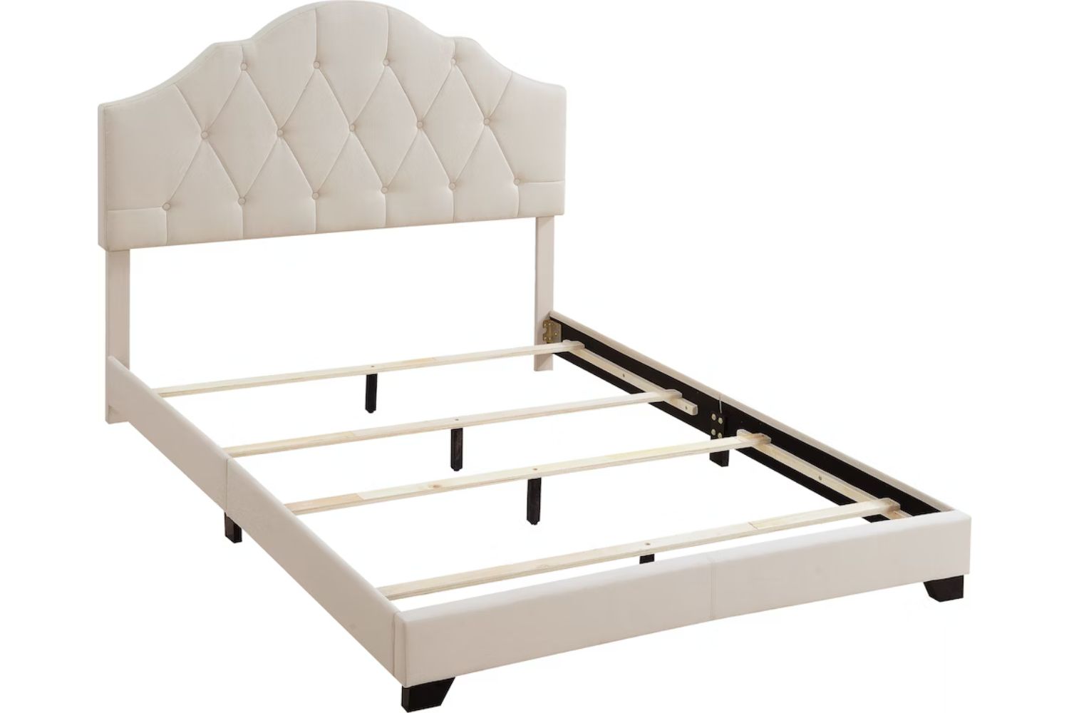 COVE Fabric Upholstery Bed Frame in Double Size (Beige)iFurnitureThe