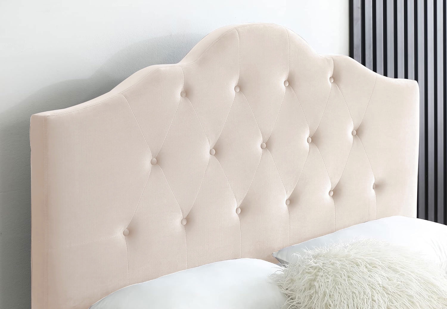 COVE Fabric Upholstery Bed Frame in Double Size (Beige)iFurnitureThe