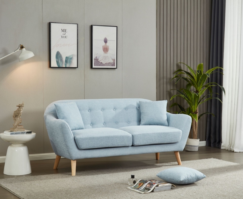 Picture of LUNA Sofa with Pillows (Light Blue) - 3 Seater (Sofa)