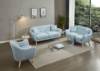 Picture of LUNA Sofa with Pillows (Light Blue) - Armchair+Loveseat+Sofa Set