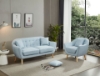 Picture of LUNA Sofa with Pillows (Light Blue) - Armchair+Loveseat+Sofa Set
