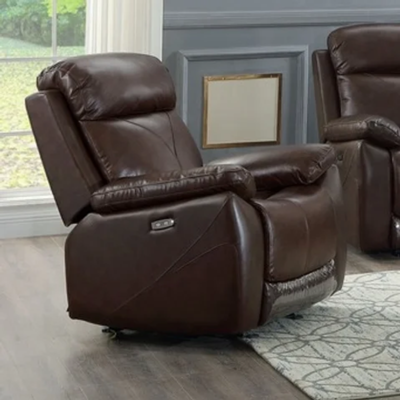 Picture of TAZAN Top Leather Match Power Reclining  Sofa Range with USB Port (Brown) 