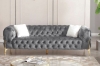 Picture of NORFOLK Button-Tufted Velvet Sofa Range (Grey) - Loveseat+Sofa Set