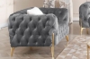 Picture of NORFOLK Button-Tufted Velvet Sofa Range (Grey) - Armchair+Loveseat+Sofa Set