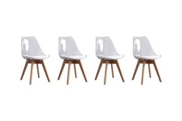 Picture of EFRON Dining Chair with White Cushion (Clear) - 4PC in 1 Carton