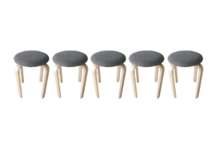 Picture of LOFT Bentwood Stackable Stool (Black & White Pad) - 5 Stools in 1 Carton