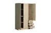 Picture of BESTA 3 DOOR 3 SHORT DRW Wall Solution Modular Wardrobe (BDFG) - Oak Color