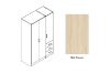 Picture of BESTA 3 DOOR 3 SHORT DRW Wall Solution Modular Wardrobe (BDFG) - Oak Color