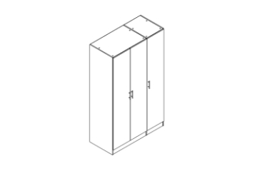 Picture of BESTA Wall Solution Modular Wardrobe - 3 Door (BEFG)