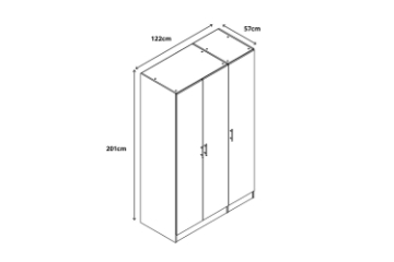 Picture of BESTA Wall Solution Modular Wardrobe - 3 Door (BEFG)