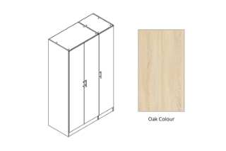 Picture of BESTA 3 DOOR Wall Solution Modular Wardrobe (BEFG) - Oak Color