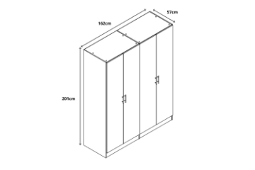 Picture of BESTA Wall Solution Modular Wardrobe - 4 Door (BFFGG)