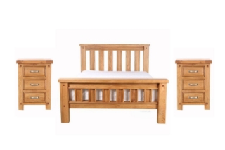 Picture of WESTMINSTER Solid Oak Wood Bedroom Combo - 3PC Queen Size