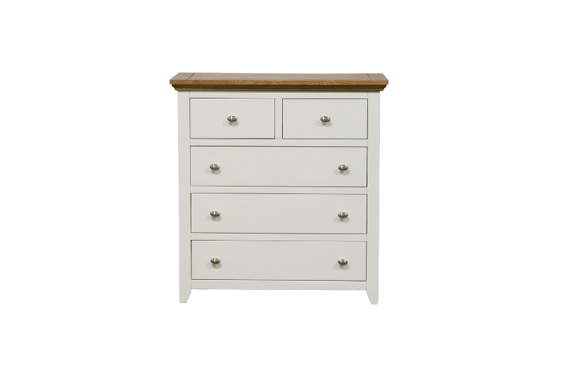 Picture of NOTTINGHAM 5-Drawer Solid Oak Chest (White)