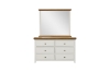 Picture of NOTTINGHAM 6-Drawer Solid Oak Dresser with Mirror (White)