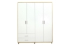 Picture of DUBLIN 4-Door 2-Drawer Wardrobe (White + Oak Color) 