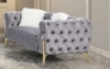 Picture of NORFOLK Velvet Button-Tufted 2-Seater Loveseat (Grey) 