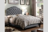 Picture of LATENO 100% Linen Upholstered Bed Frame with Adjustable Headboard in Twin/Queen Size (Light Grey)