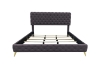 Picture of ZARAGO Linen Upholstered Button-Tufted Bed Frame in Queen Size (Dark Grey)