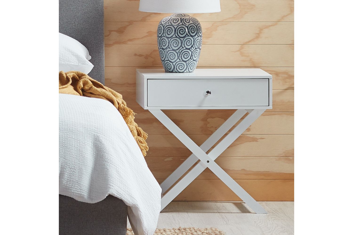 LINO 1Drawer Foldable Bedside Table (White)iFurnitureThe largest