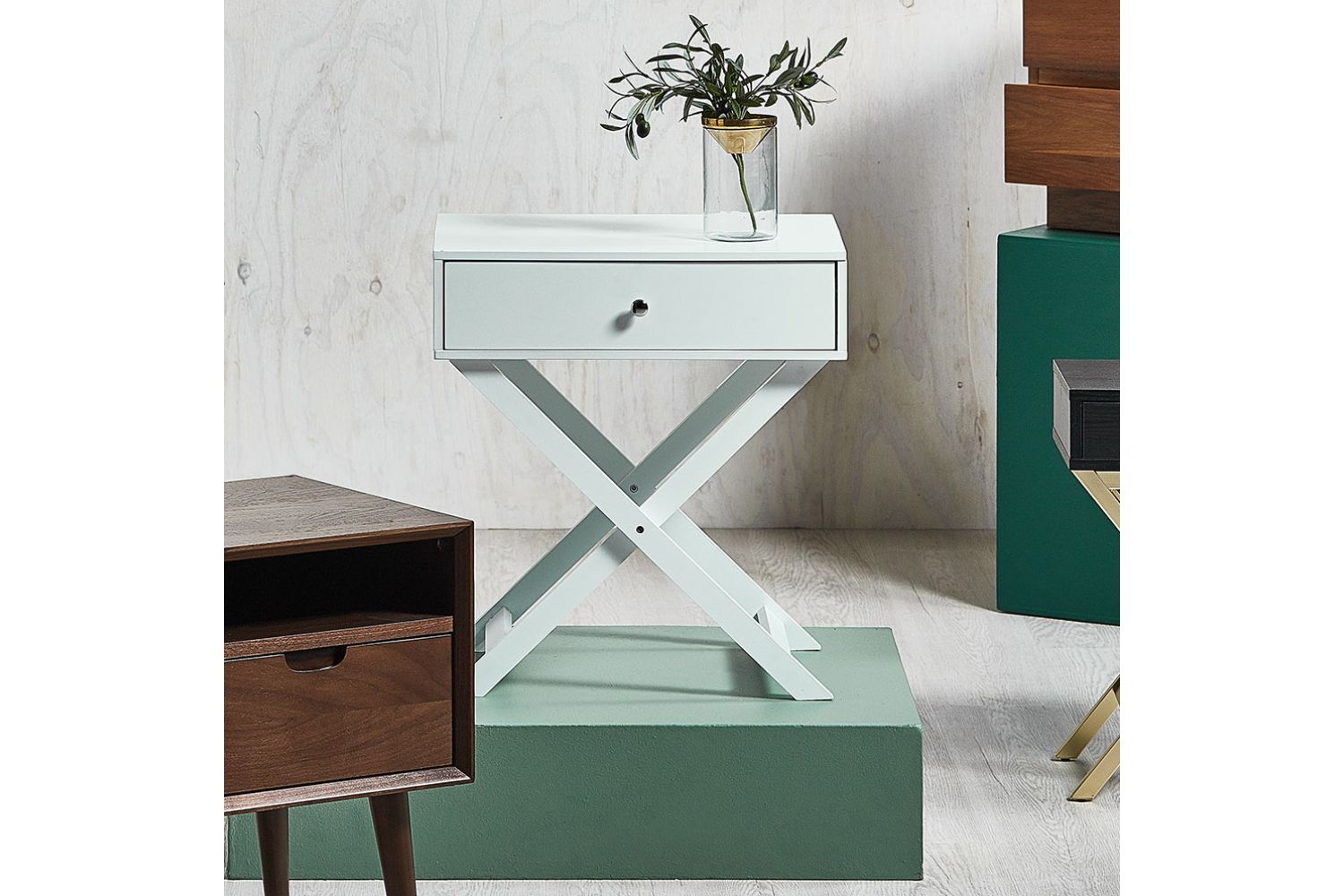 LINO 1Drawer Foldable Bedside Table (White)iFurnitureThe largest