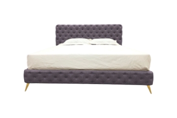 Picture of ZARAGO Linen Upholstered Button-Tufted Bed Frame (Light Grey) - Queen