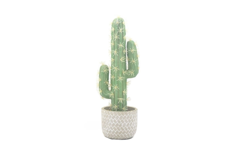Picture of ARTIFICIAL PLANT 296 Cactus with Brick Look Vase (9cm x 37cm)