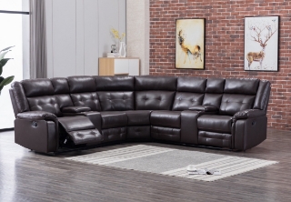 Picture of COBALT MANUAL Reclining Sectional Sofa (Black) - Manual Recliner