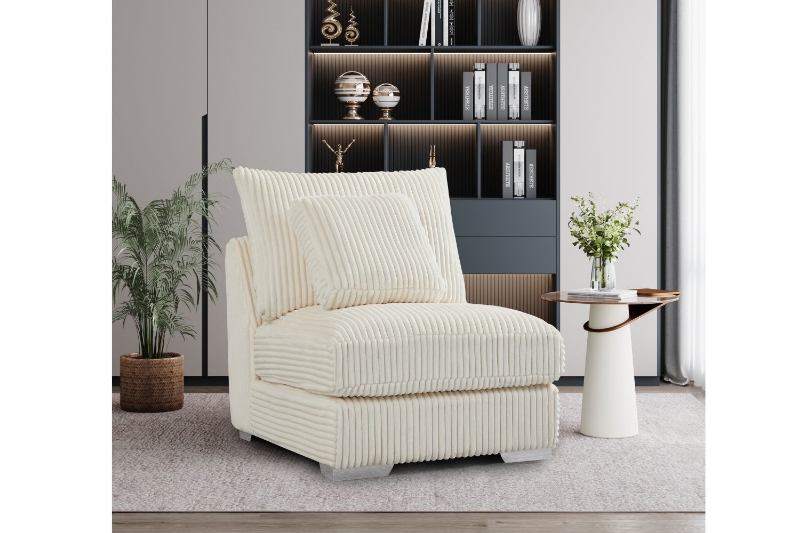 Picture of WINSTON Corduroy Modular Sofa (Beige) - Armless Chair