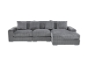 Picture of WINSTON Corduroy Modular Sectional Sofa with Ottoman (Grey)