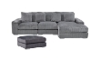 Picture of WINSTON Corduroy Modular Sectional Sofa with Ottoman (Grey)